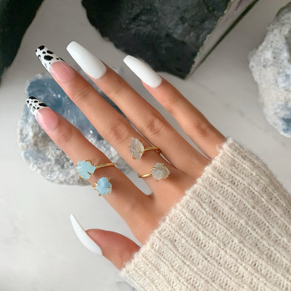 Introducing The 'Inner Peace' Aquamarine & Labradorite Ring Duo