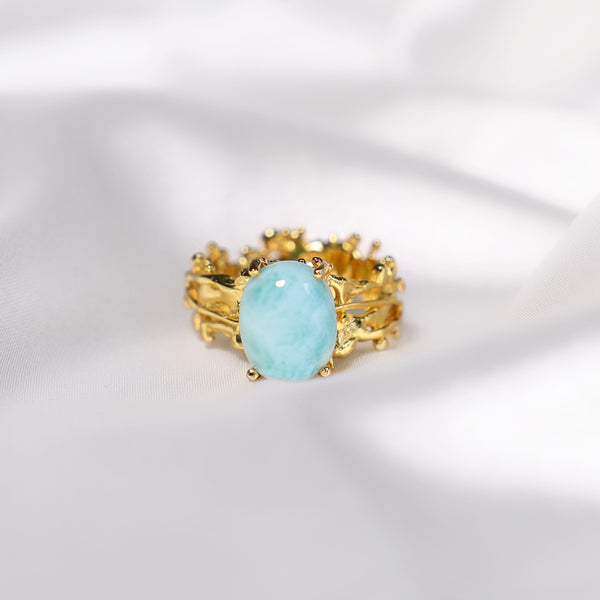 Empress Of The Sea Larimar Crystal Ring