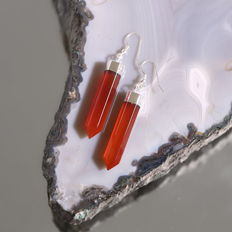 Carnelian Point Earrings